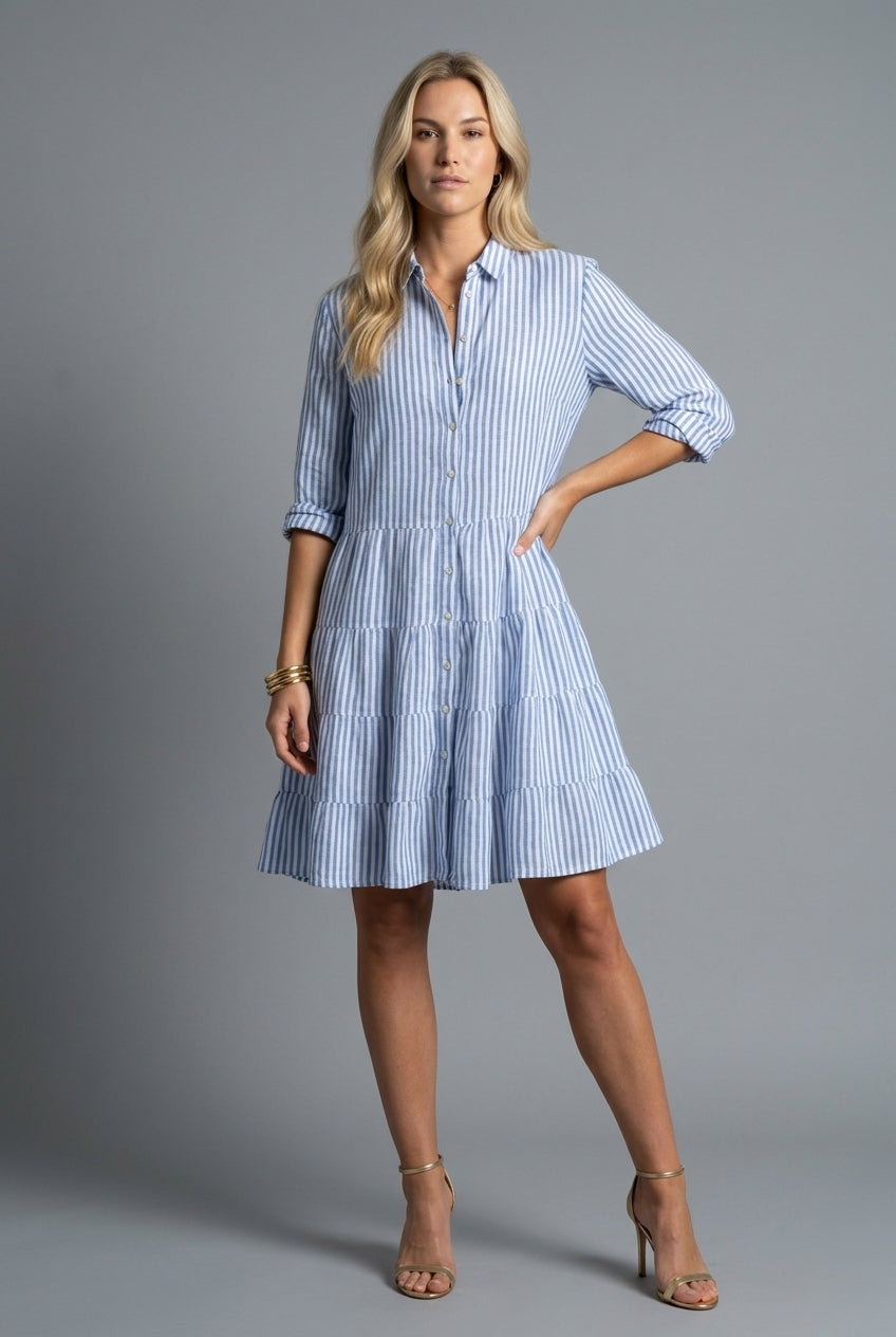 Lullyn | Striped Long-Sleeve Mini Dress