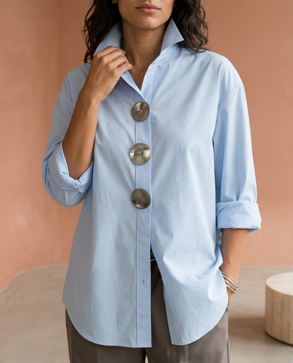 Coriel | Big Button Collar Blouse