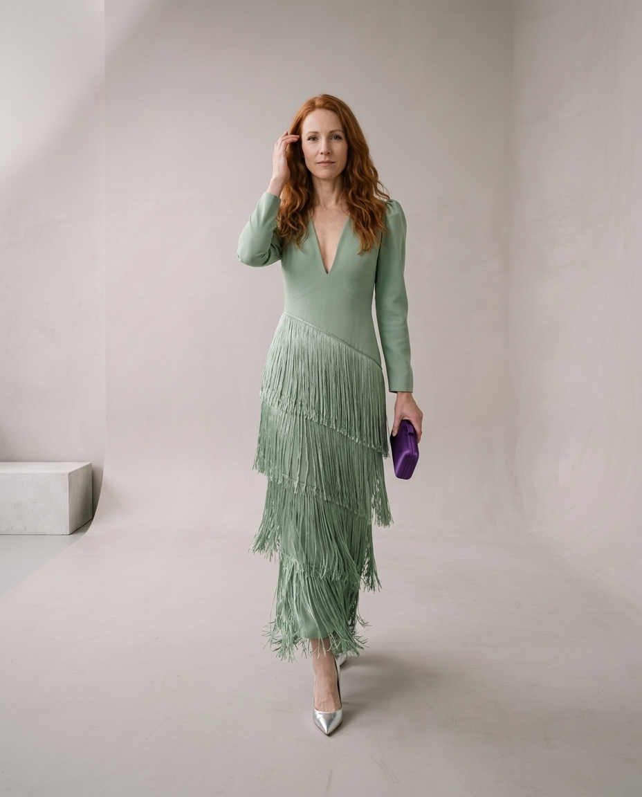 Miriel | Fringe Flowy Midi Dress