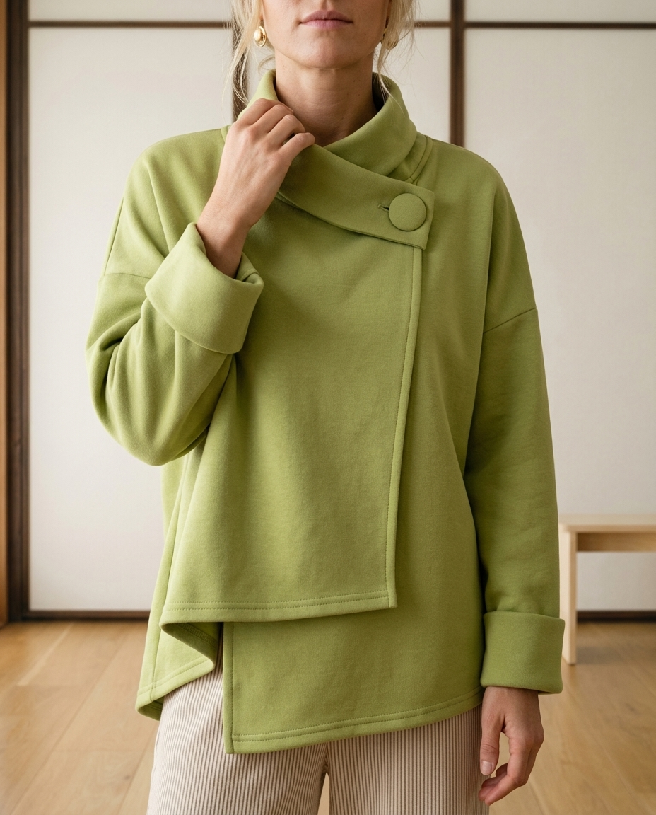 Alina | Asymmetric Cowl Neck Sweatshirt
