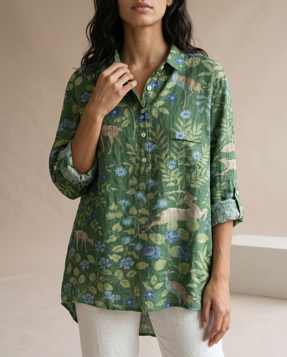Katise | Floral Button-Front Blouse