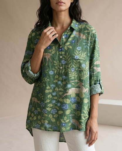 Katise | Floral Button-Front Blouse