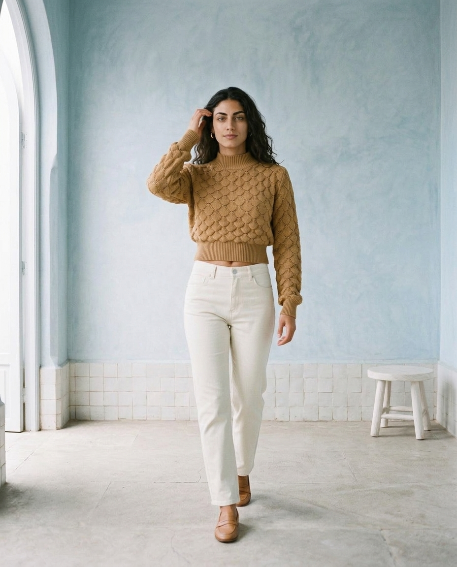 Ursia | Textured Cropped Sweater