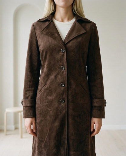 Aidia | Longline Notched-Lapel Coat