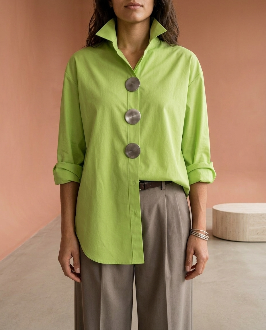 Coriel | Big Button Collar Blouse