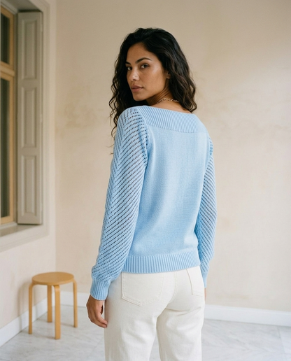 Ovora | Openwork Boat-Neck Sweater