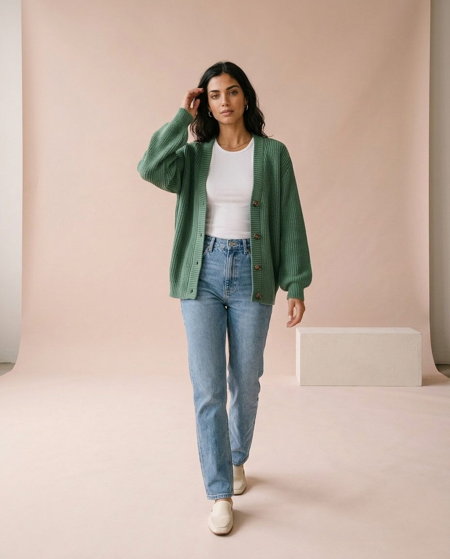 Unina | Ribbed Button Cardigan