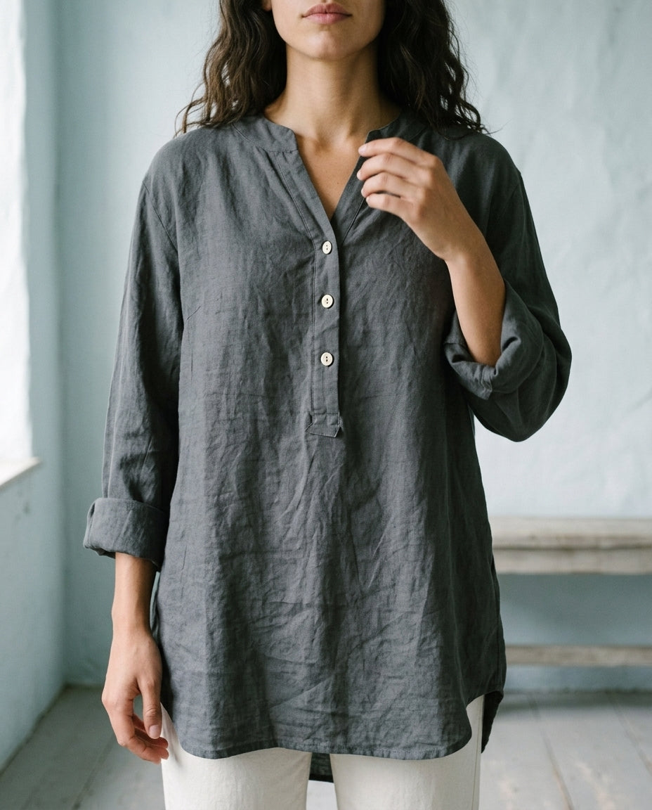 Maeva | V-Neck Button-Down Shirt