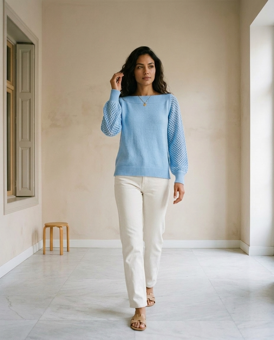 Ovora | Openwork Boat-Neck Sweater
