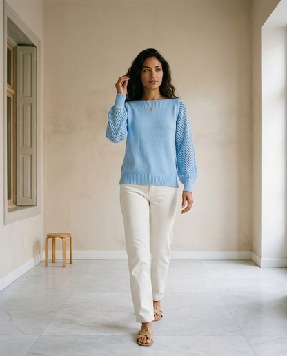 Ovora | Openwork Boat-Neck Sweater
