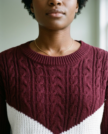 Sukis | Cable Knit Color-Block Sweater