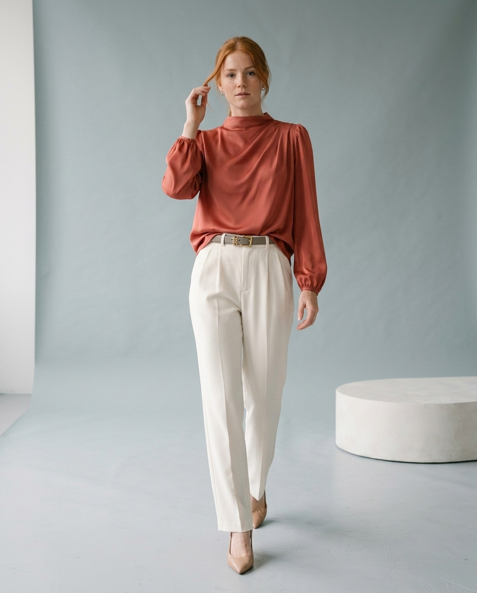 Bellya | Draped Long-Sleeve Blouse