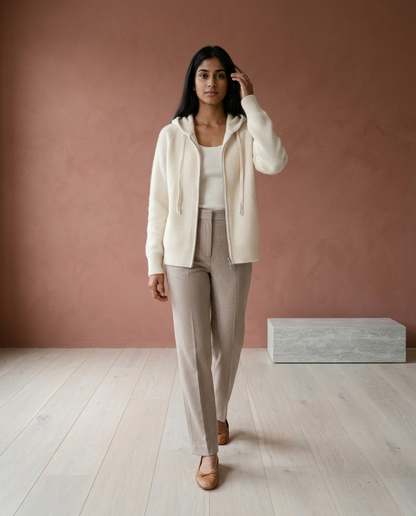 Ilklyn | Hooded Zip-Front Cardigan