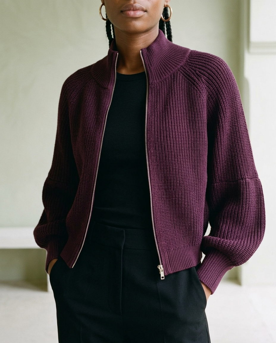 Tarise | Cropped Zip-Up Cardigan
