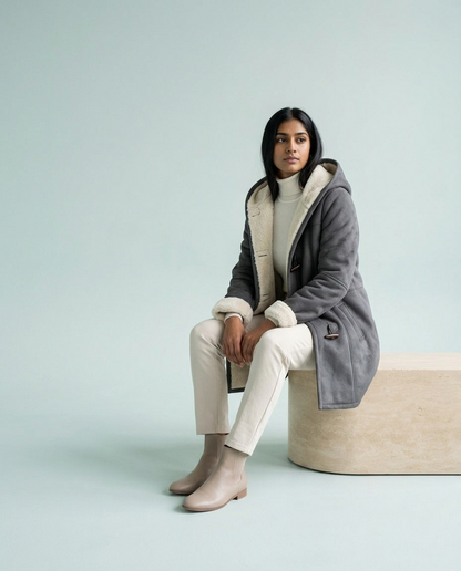 Huldia | Hooded Toggle-Front Coat