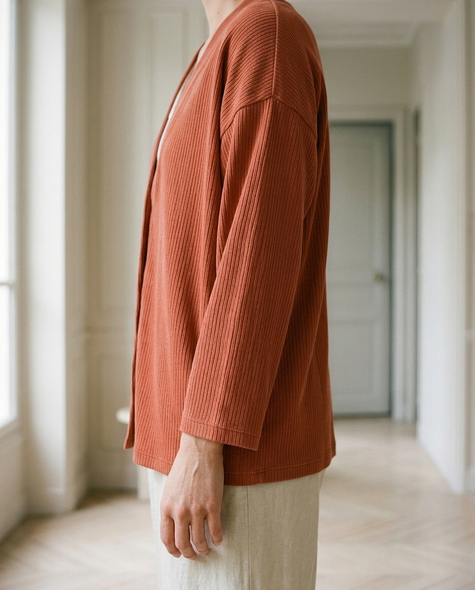 Esma | Ribbed V-Neck Button Cardigan
