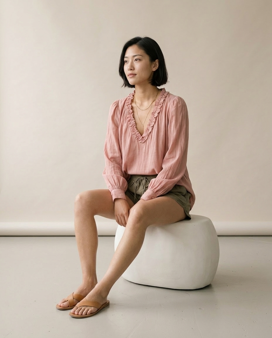 Raniel | Ruffled V-Neck Blouse