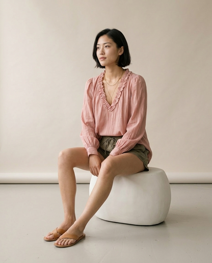 Raniel | Ruffled V-Neck Blouse