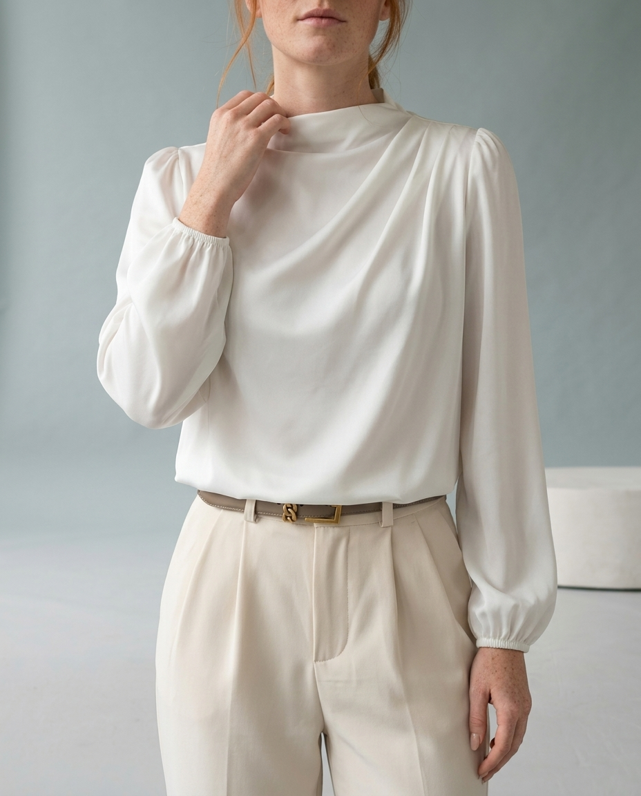 Bellya | Draped Long-Sleeve Blouse