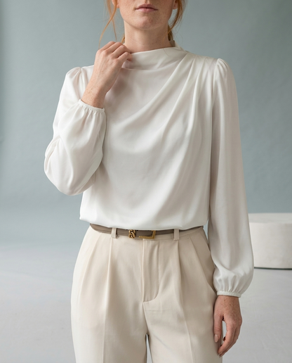 Bellya | Draped Long-Sleeve Blouse