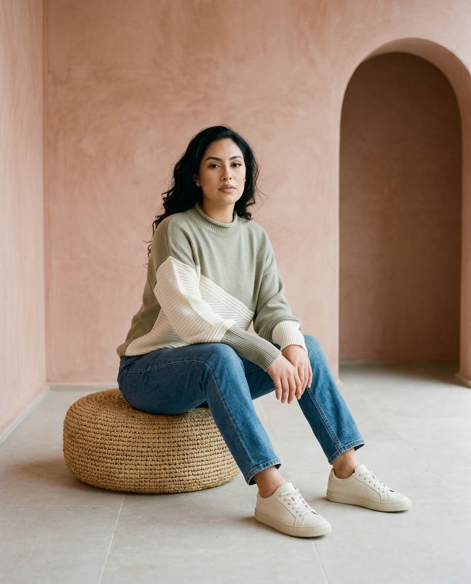 Inkia | Colorblock Crewneck Sweater