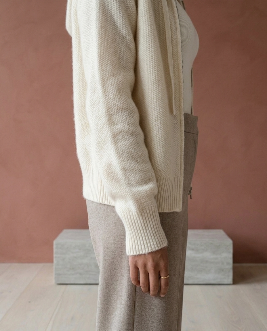 Ilklyn | Hooded Zip-Front Cardigan