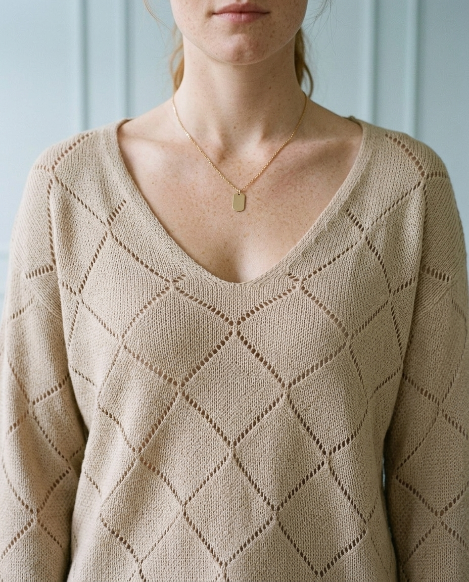 Ranis | Openwork V-Neck Sweater