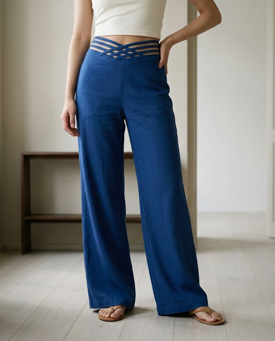 Faunya | Crossover Wide-Leg Trousers