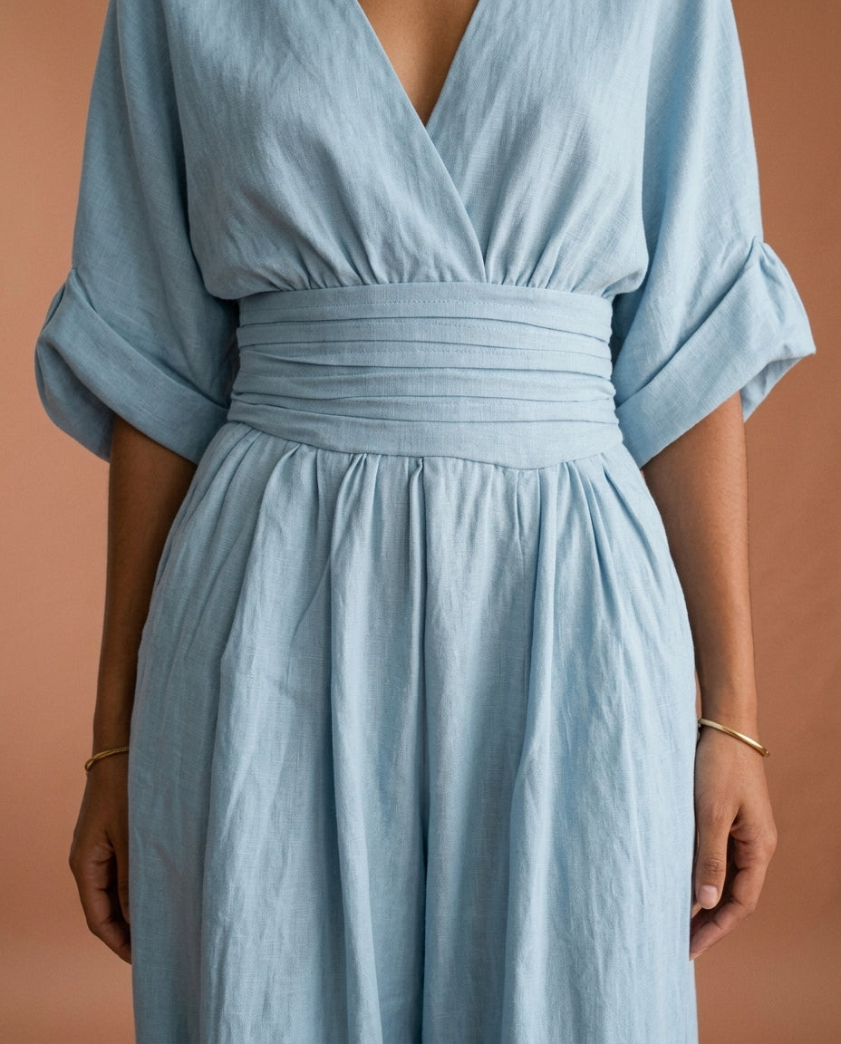 Zarea | Wide Sleeve V-Neck Jumpsuit