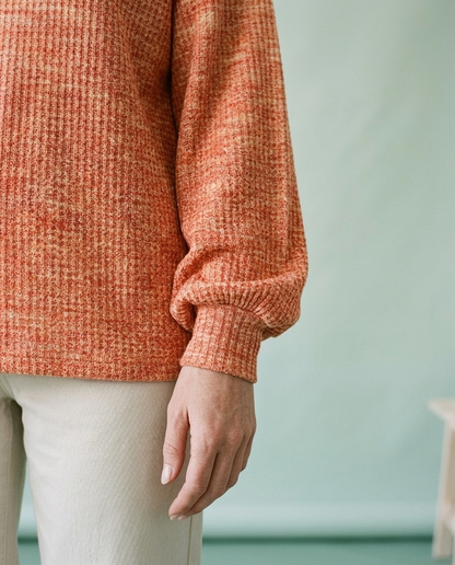Emine | Waffle-Knit Crewneck Sweater