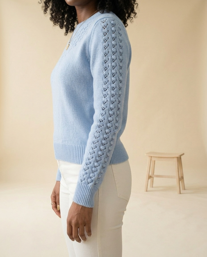 Nannia | Pointelle Crewneck Sweater