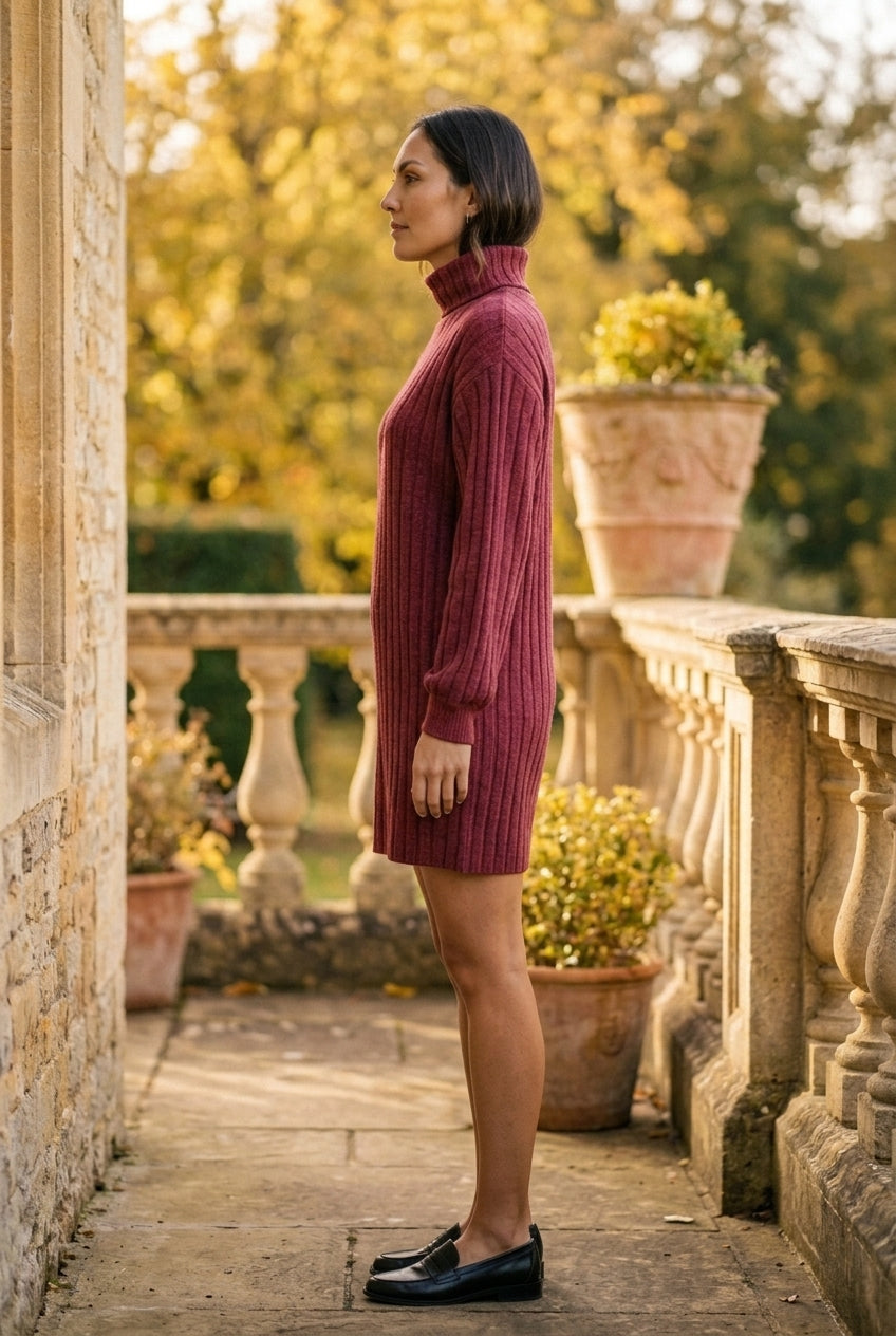 Azria | Ribbed High-Neck Sweater Dress
