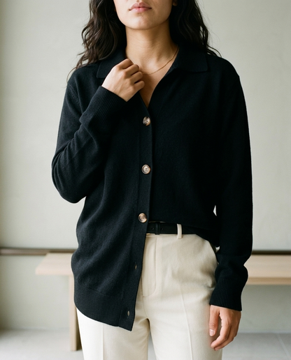 Gretya | Collared Button Cardigan