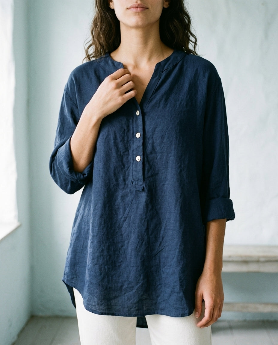 Maeva | V-Neck Button-Down Shirt