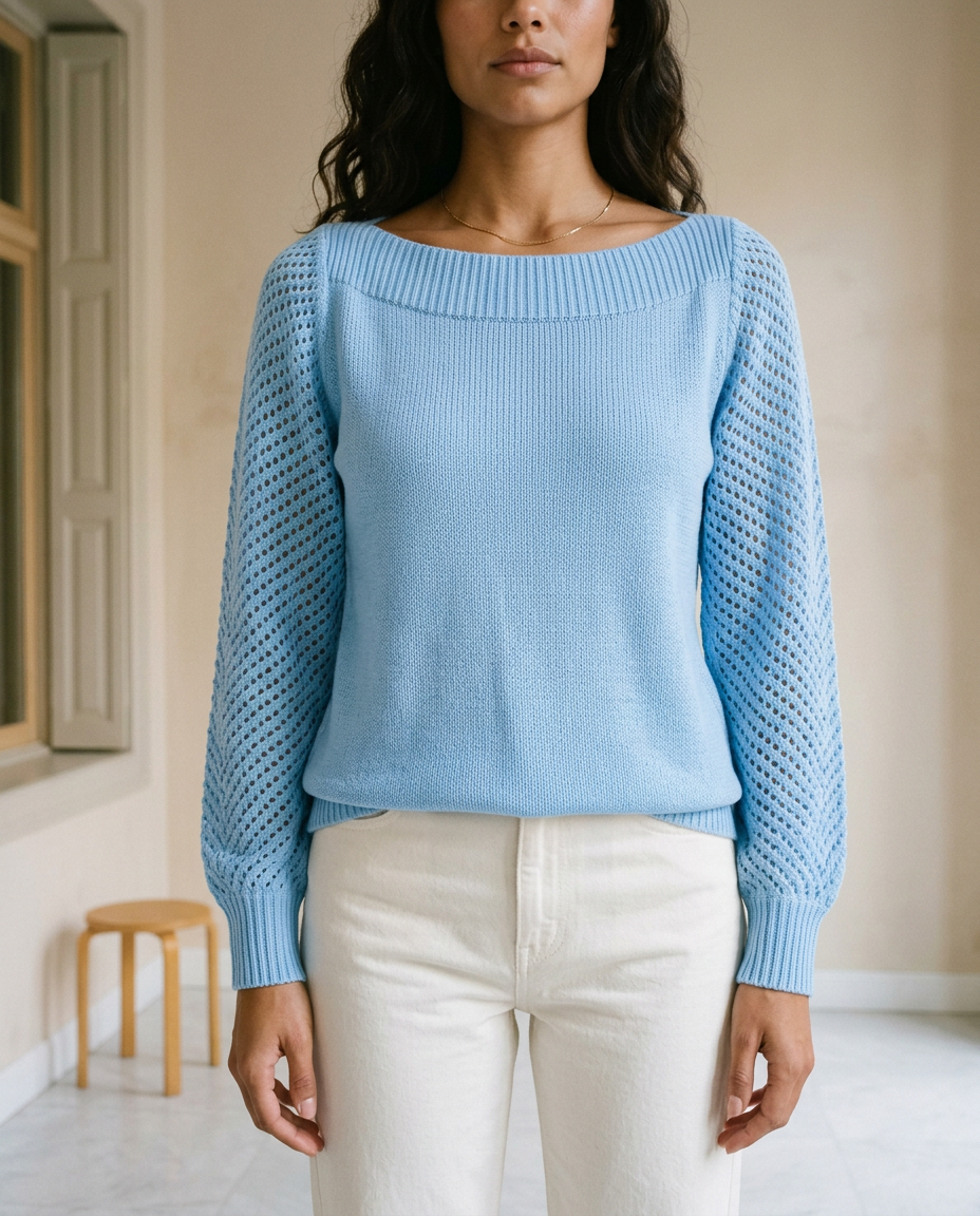 Ovora | Openwork Boat-Neck Sweater