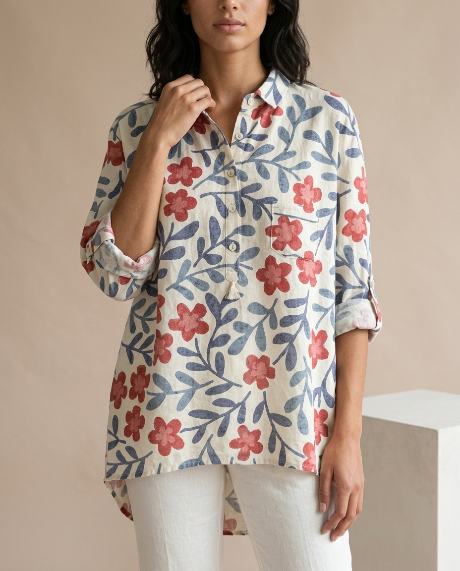 Katise | Floral Button-Front Blouse