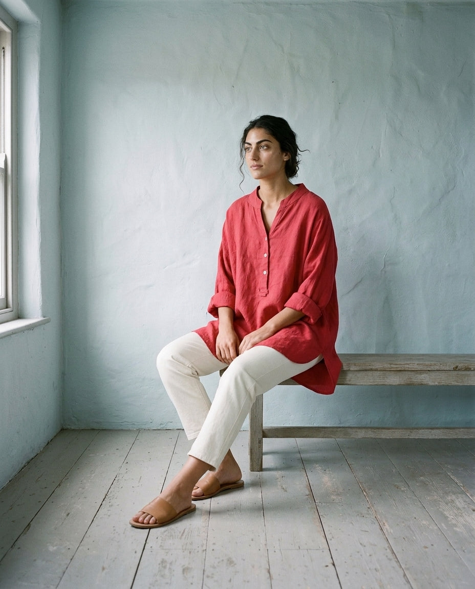 Maeva | V-Neck Button-Down Shirt