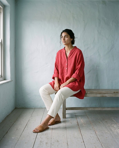 Maeva | V-Neck Button-Down Shirt