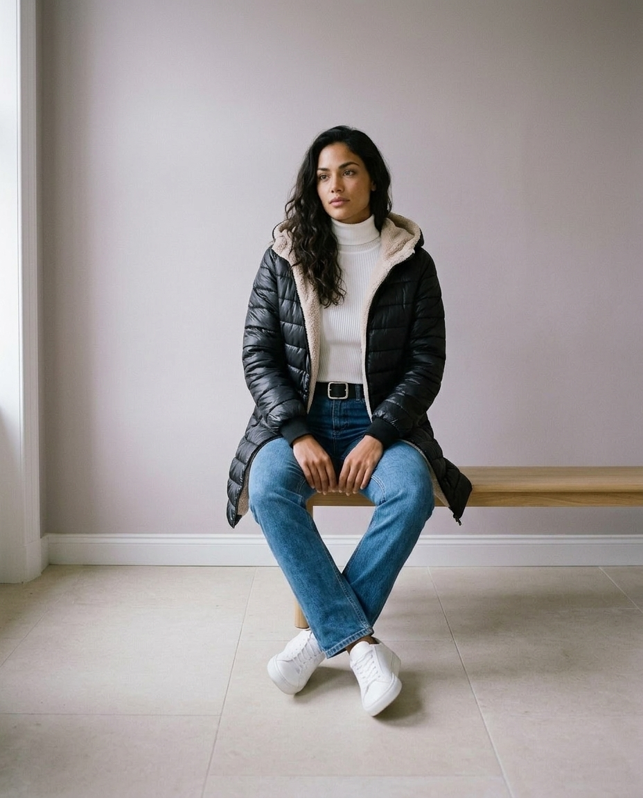 Verise | Quilted Longline Hooded Coat
