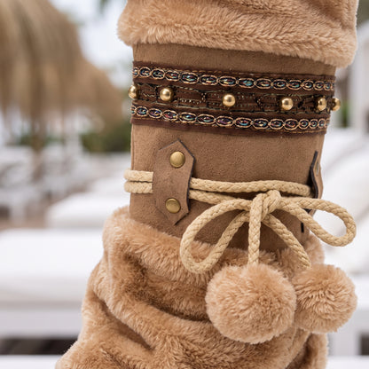 Yrsora | Boho Mid-Calf Winter Boots