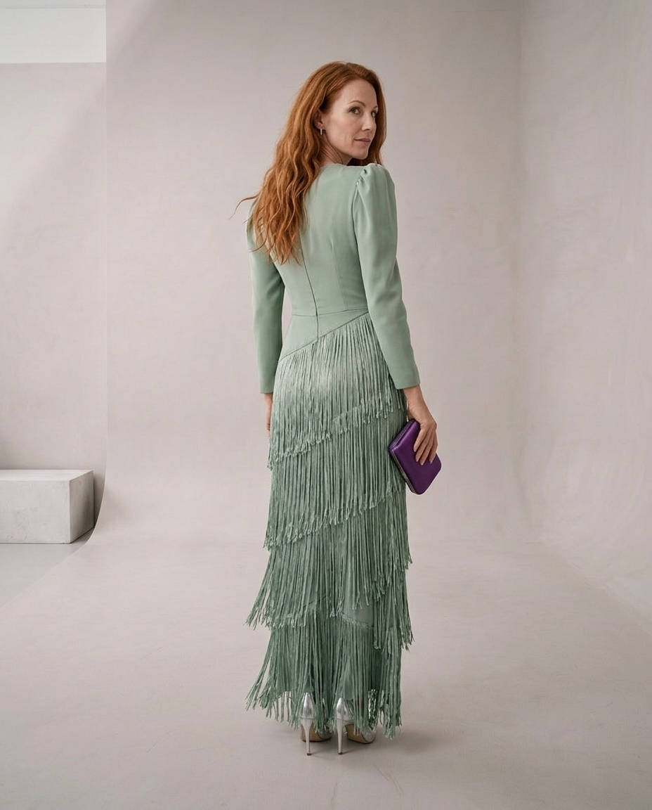 Miriel | Fringe Flowy Midi Dress