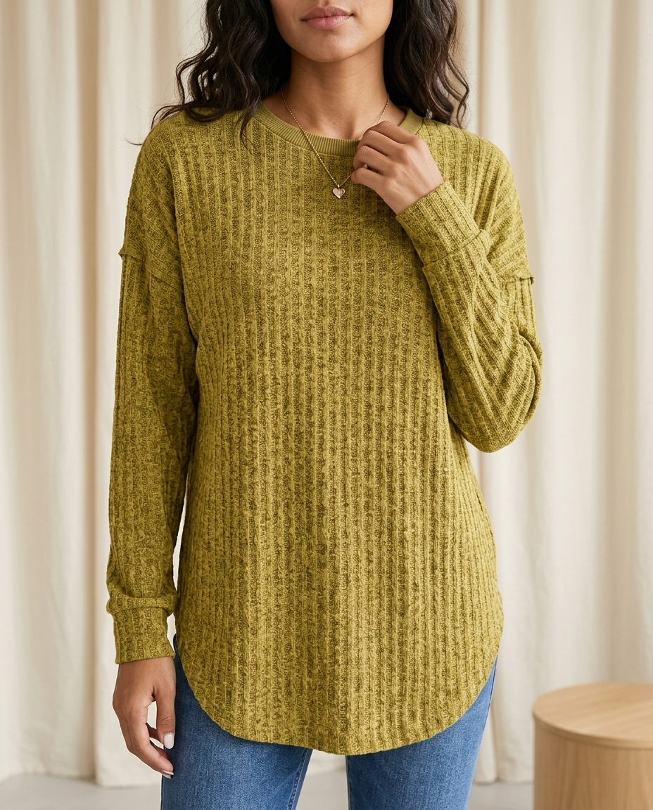 Wrenla | Exposed-Seam Crewneck Sweater