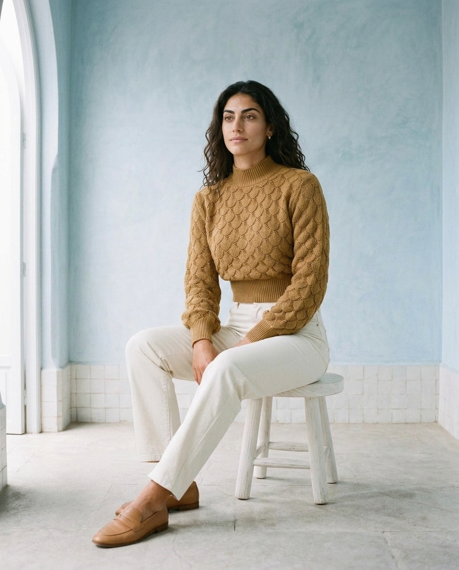 Ursia | Textured Cropped Sweater