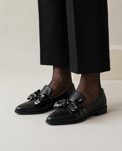 Yukina | Bow-Detail Pointed Loafers