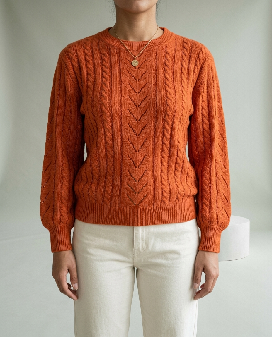 Eirlyn | Cable Knit Eyelet Sweater