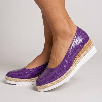 Anda | Croc-Textured Espadrille Wedge