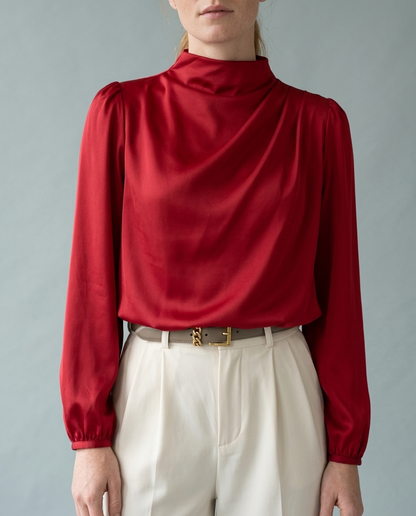 Bellya | Draped Long-Sleeve Blouse
