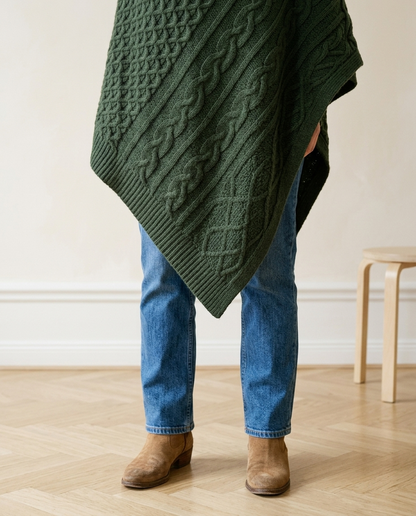 Yanina | Cable-Knit Turtleneck Poncho