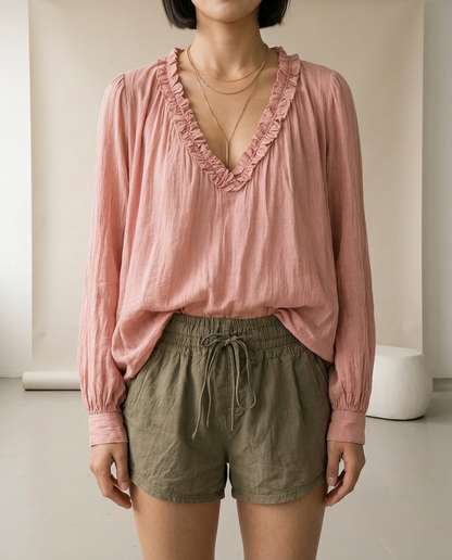 Raniel | Ruffled V-Neck Blouse