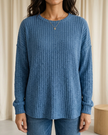 Wrenla | Exposed-Seam Crewneck Sweater